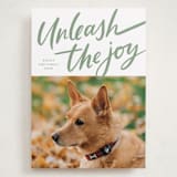 "Unleash the Joy" - Holiday Cards in Spruce by Erin German - Front