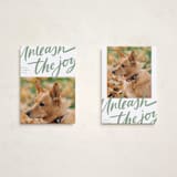 "Unleash the Joy" - Holiday Cards in Spruce by Erin German - Photo Orientation Options