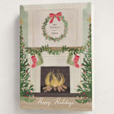 "Cosy Fireplace" - Holiday Cards in Fern by Petra Kern - Folded Card