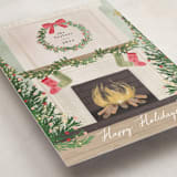 "Cosy Fireplace" - Holiday Cards in Fern by Petra Kern - Detail