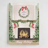 "Cosy Fireplace" - Holiday Cards in Fern by Petra Kern - Full Design