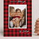 "Winter Plaid" - Holiday Cards in Cherry by Elly - Front