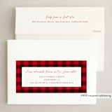 "Winter Plaid" - Holiday Cards in Cherry by Elly - FREE Recipient Addressing