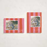 "Painted Stripes" - Holiday Cards in Blood Orange by Cindy Reynolds - Photo Orientation Options