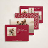 "Joy Wreath" - Holiday Cards in Cranberry by Sarah Brown - Back of Card Options