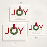 "Joy Wreath" - Holiday Cards in Cranberry by Sarah Brown - Formats Available