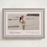 "Striped Elegance" - Holiday Cards in Linen by Kelly Schmidt - Front