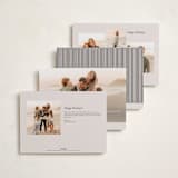 "Striped Elegance" - Holiday Cards in Linen by Kelly Schmidt - Back of Card Options