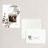 "Holly Branches" - Holiday Cards in Snow by Lissabeth Anglin - Assembled