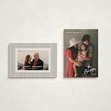 "Sans and Signature" - Holiday Cards in Snow by Hooray Creative - Photo Orientation Options