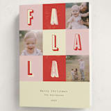 "Fa La La Christmas" - Holiday Cards in Candy Cane by Peony Rose Design - Folded Card