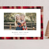 "Flannel" - Holiday Cards in Cranberry by Amy Payne - Front