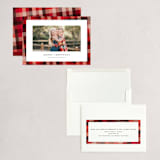 "Flannel" - Holiday Cards in Cranberry by Amy Payne - Assembled