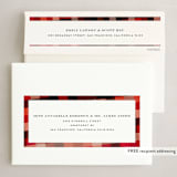 "Flannel" - Holiday Cards in Cranberry by Amy Payne - FREE Recipient Addressing