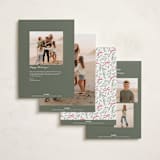 "Multi Swag" - Holiday Cards in Sage by Everett Paper Goods - Back of Card Options
