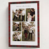 "Plaid collage" - Holiday Cards in Berry by Stacey Meacham - Folded Card