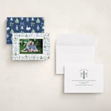 "Nutcracker ribbons" - Holiday Cards in Blue Ribbon by Sarah Knight - Assembled