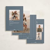 "Bordered Year" - Holiday Cards in Denim by Brianne Larsen - Back of Card Options