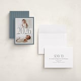 "Bordered Year" - Holiday Cards in Denim by Brianne Larsen - Assembled
