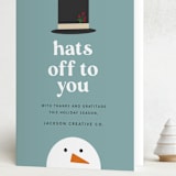 "Hats Off To You" - Holiday Cards in Blue Jay by Louise Kay - Folded Card