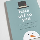 "Hats Off To You" - Holiday Cards in Blue Jay by Louise Kay - Detail