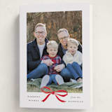 "Crimson Bow" - Holiday Cards in Crimson by Olivia Kanaley Inman - Folded Card