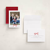 "Crimson Bow" - Holiday Cards in Crimson by Olivia Kanaley Inman - Assembled