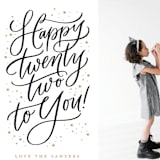 "Happy 22" - Holiday Cards in Sparkle by Erin German - Detail