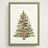 "Watercolor Tree" - Holiday Cards in Sage by Nicole Walsh - Front