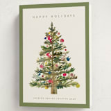 "Watercolor Tree" - Holiday Cards in Sage by Nicole Walsh - Folded Card