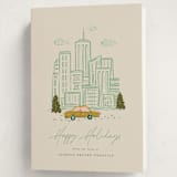 "In the City" - Holiday Cards in Moss by Vera Lim - Folded Card