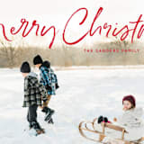 "Marker Script" - Holiday Cards in Holly by Baumbirdy - Detail