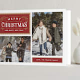 "Vintage Labels" - Holiday Cards in Cranberry by Jill Means - Folded Card