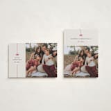 "Bow" - Holiday Cards in Poinsettia by Pixel and Hank - Photo Orientation Options