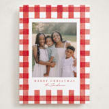 "Merry Gingham" - Holiday Cards in Santa Suit by Brooke Chandler - Front