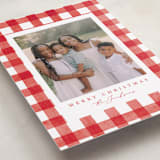 "Merry Gingham" - Holiday Cards in Santa Suit by Brooke Chandler - Detail