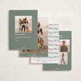 "Painted Garland" - Holiday Cards in Berry by Kristen Smith - Back of Card Options