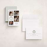 "Wreath Multi" - Holiday Cards in Marshmallow by Everett Paper Goods - Assembled