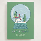 "Snow Globe" - Holiday Cards in Spearmint by Lauren Jinhee - Front