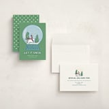 "Snow Globe" - Holiday Cards in Spearmint by Lauren Jinhee - Assembled