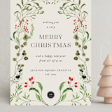 "Botanical Garden" - Holiday Cards in Eucalyptus by Sarah Knight - Front