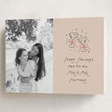 "Newlywed Toast" - Holiday Cards in Candied Grapefruit by Randi Cirelli - Folded Card