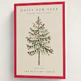 "Vintage Spruce" - Holiday Cards in Poinsettia by Amy Kross - Folded Card