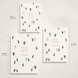 "March of the Penguins" - Holiday Cards in Candy Cane by Lauren Jinhee - Formats Available