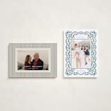 "Bow Corners" - Holiday Cards in Navy by Alethea and Ruth - Photo Orientation Options