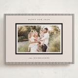 "Striped Border" - Holiday Cards in Linen by Kelly Schmidt - Front