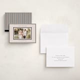 "Striped Border" - Holiday Cards in Linen by Kelly Schmidt - Assembled