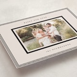 "Striped Border" - Holiday Cards in Linen by Kelly Schmidt - Detail