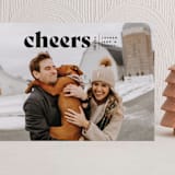 "Cheers Bold" - Holiday Cards in Raven by Owl and Toad - Front