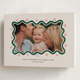 "Good Tidings & Great Joy" - Holiday Cards in Holly Berry by Rachel Mattern - Folded Card